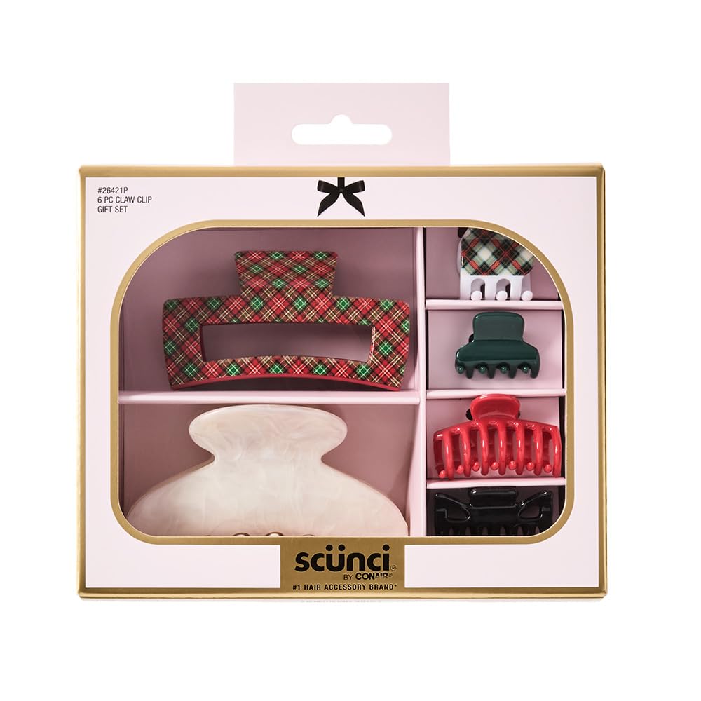 Amazon.com : Scunci by Conair 6pk Claw Clips Set - ideal of all